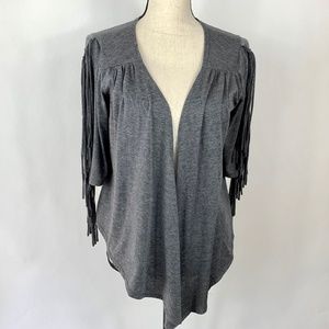 Daytrip The Buckle Gray L Open Cardigan Fringe